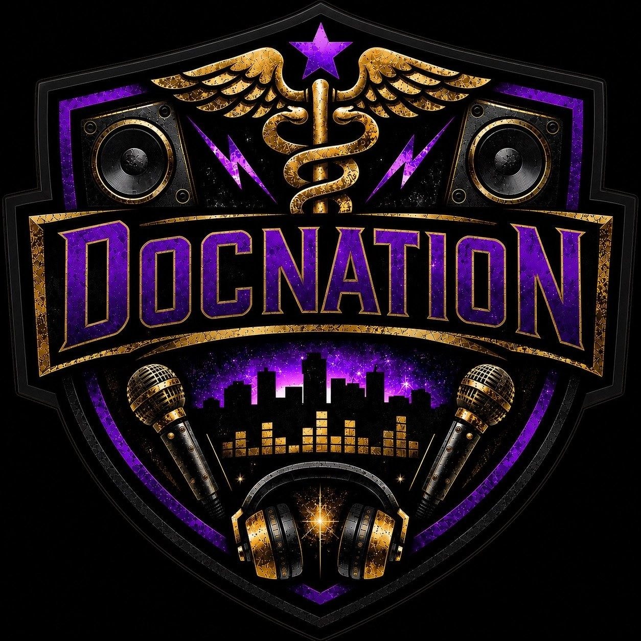 DOCNATION shield heraldic logo