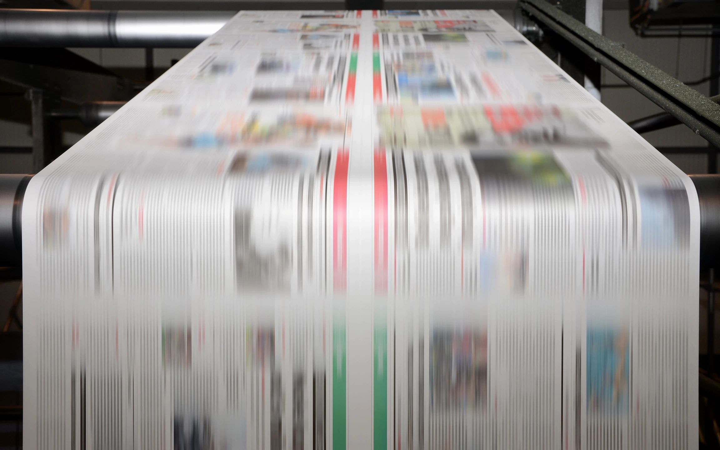 Printing press newspaper pages